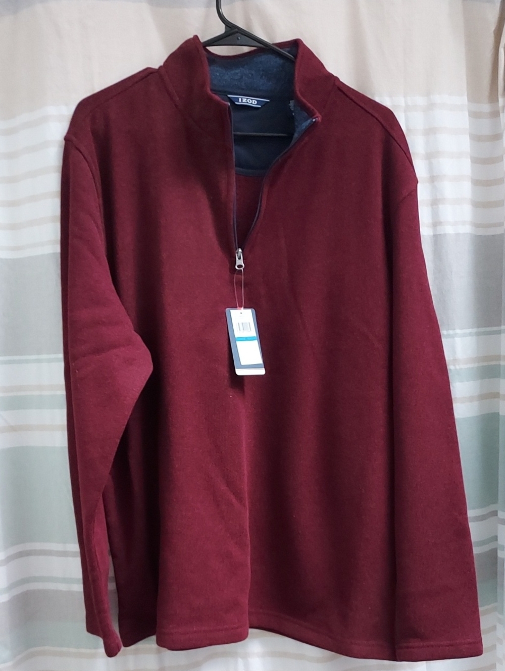 Izod Men’s Zip-Up Sweater in Burgundy